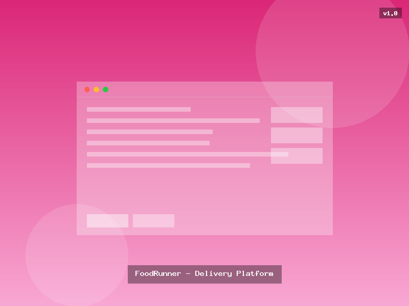 FoodRunner - Delivery Platform