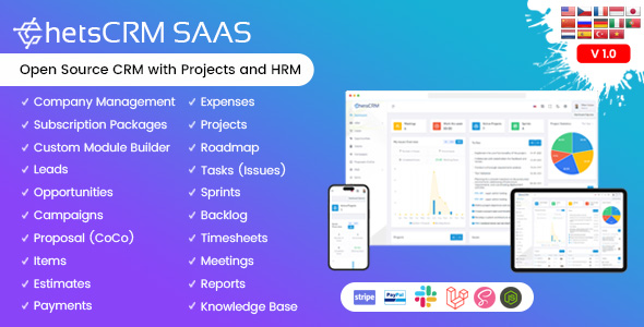 ChetsCRM SAAS - Open Source CRM with Projects and HRM